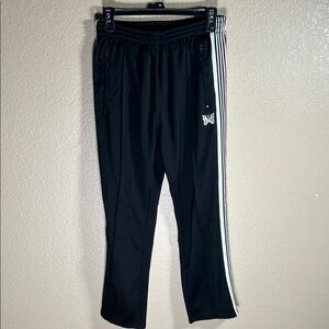 Needles Black Track Pants w/ White Side Stripe & Butterfly Logo – Size S